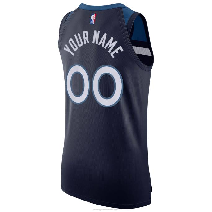 NBA 0F6D4830 minnesota timberwolves nike azul marino auténtica camiseta personalizada
