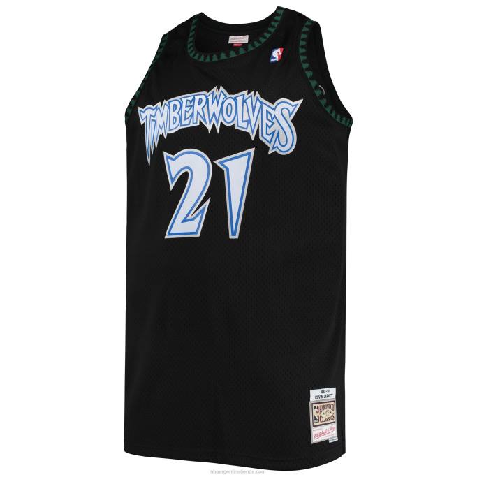 NBA 0F6D498 minnesota timberwolves kevin garnett mitchell & ness negro grande y alto clásico de madera dura jersey