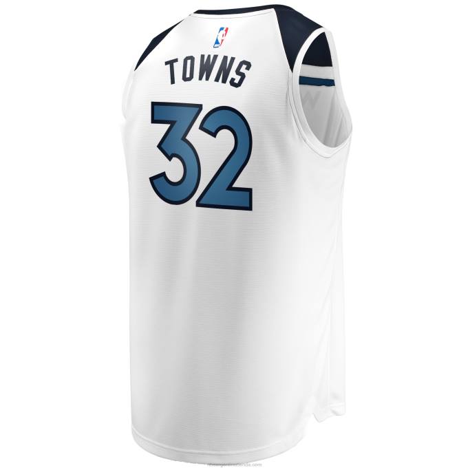 NBA 0F6D6488 minnesota timberwolves karl-anthony towns blanco fast break replica jersey
