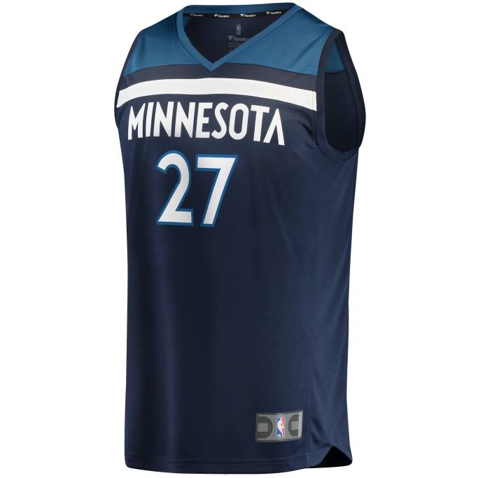 NBA 0F6D7728 minnesota timberwolves rudy gobert azul marino fast break replica jersey