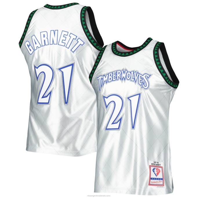 NBA 0F6D8226 minnesota timberwolves kevin garnett platino madera dura clásicos 75 aniversario swingman jersey