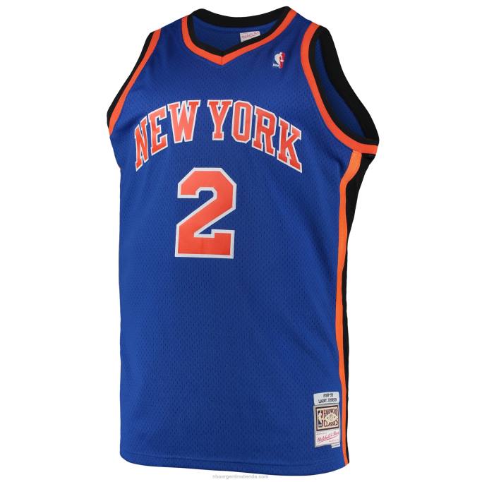 NBA 0F6D1096 larry johnson new york knicks mitchell & ness blue big & tall hardwood classics swingman jersey