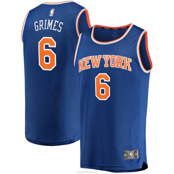 NBA 0F6D1693 New York Knicks Quentin Grimes Réplica De Camiseta Azul Fast Break