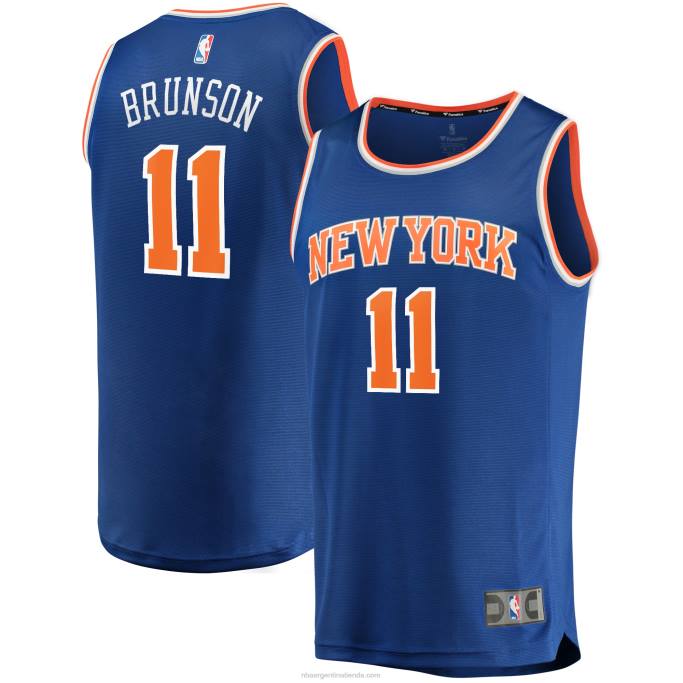 NBA 0F6D18 New York Knicks Jalen Brunson Réplica de camiseta azul Fast Break
