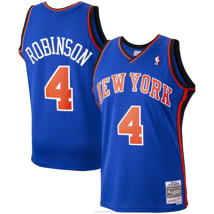 NBA 0F6D2027 new york knicks nate robinson mitchell & ness blue hardwood classics swingman player jersey