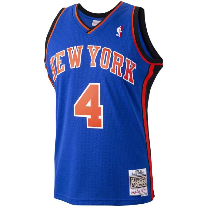 NBA 0F6D2027 new york knicks nate robinson mitchell & ness blue hardwood classics swingman player jersey