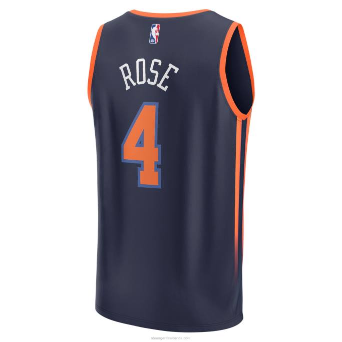 NBA 0F6D2111 réplica de camiseta de los new york knicks derrick rose azul marino fast break