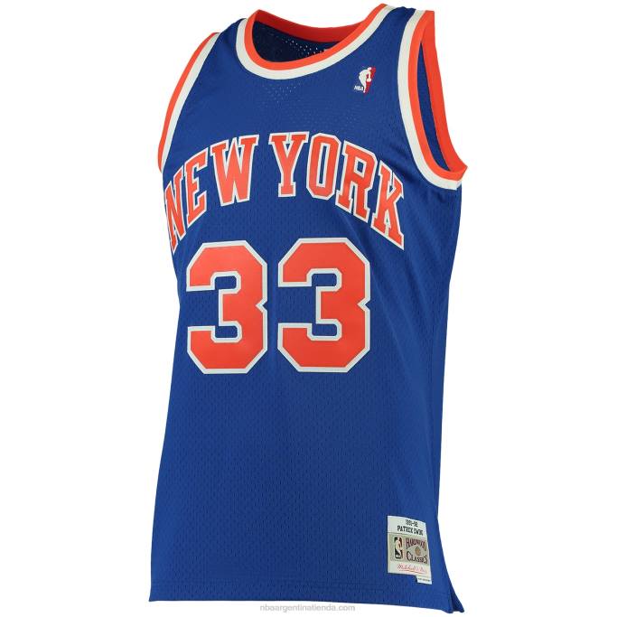 NBA 0F6D240 patrick ewing de los knicks de nueva york mitchell & ness camiseta clásica azul grande y alta de madera dura