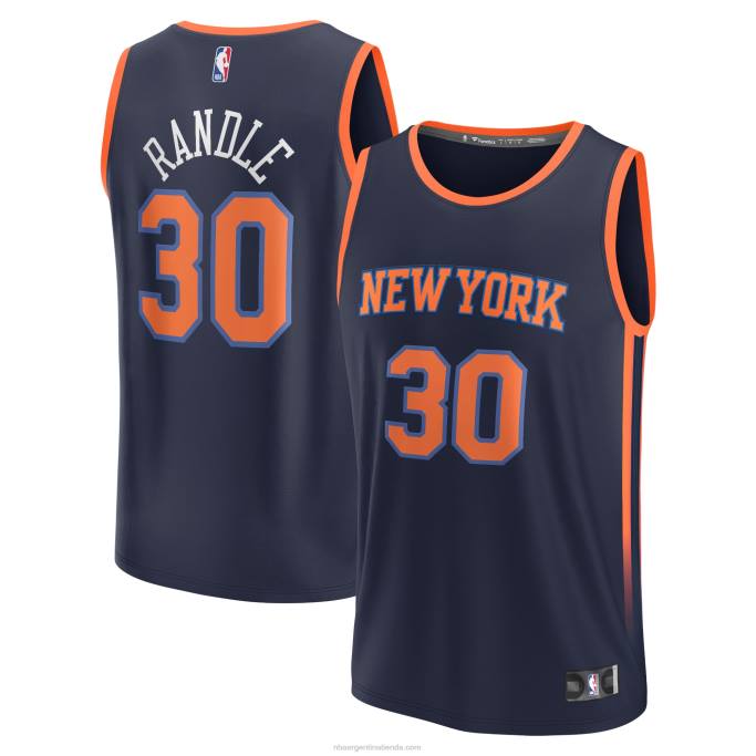 NBA 0F6D257 New York Knicks Julius Randle Réplica de camiseta azul marino Fast Break
