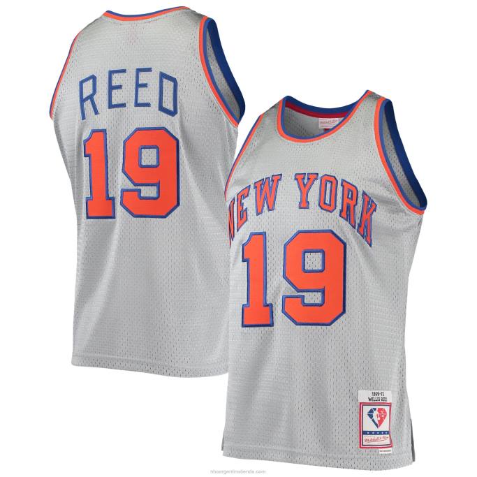 NBA 0F6D2740 jersey new york knicks willis reed plata 75 aniversario 1969-70 hardwood classics swingman