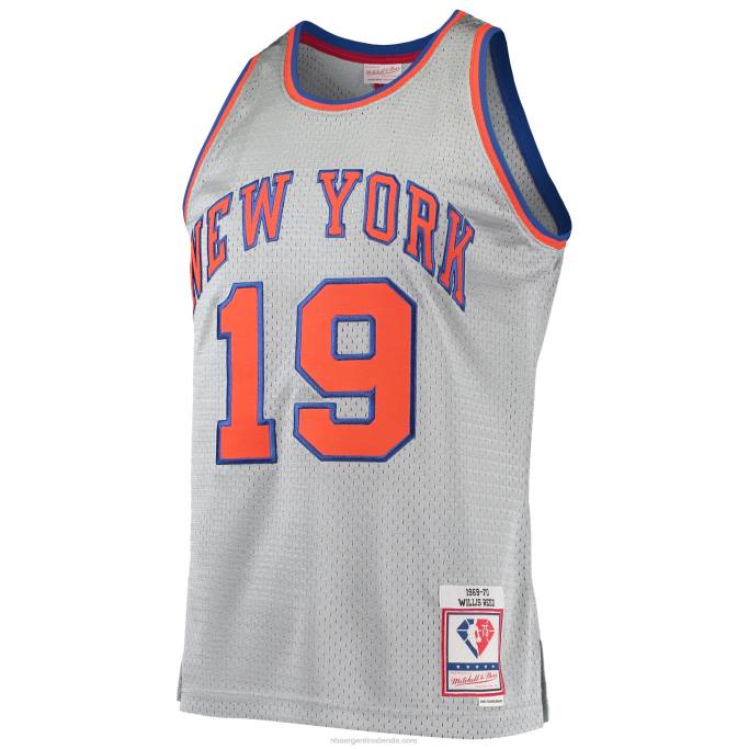 NBA 0F6D2740 jersey new york knicks willis reed plata 75 aniversario 1969-70 hardwood classics swingman