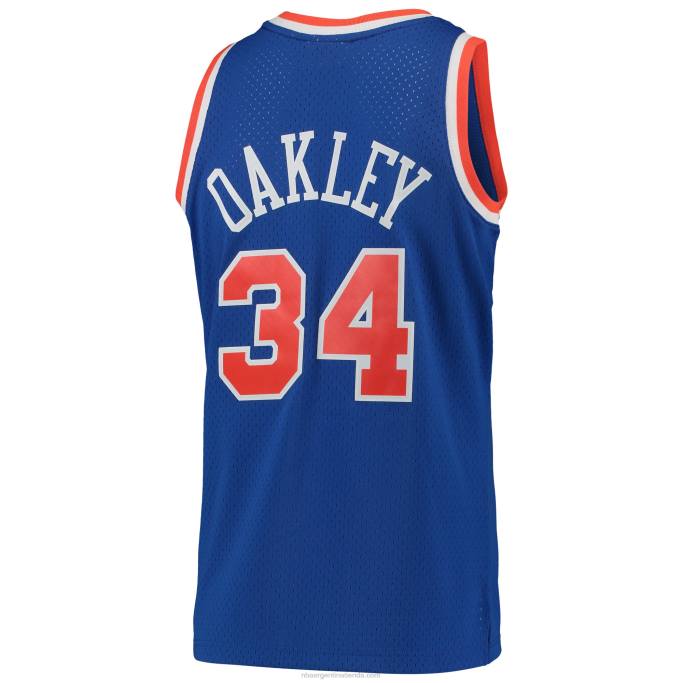 NBA 0F6D2814 New York Knicks charles oakley mitchell & ness blue hardwood classics swingman jersey