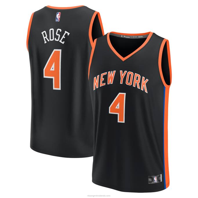 NBA 0F6D295 camiseta new york knicks derrick rose negra fastbreak
