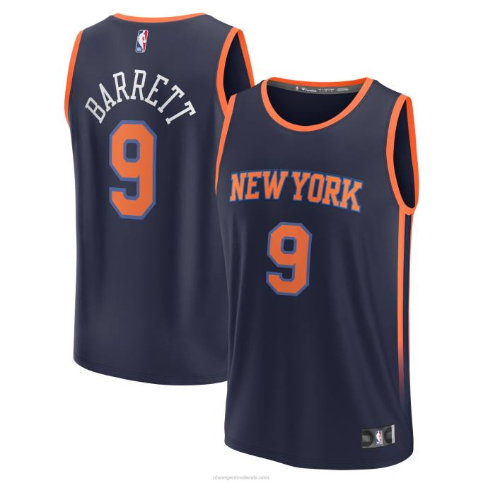 NBA 0F6D535 New York Knicks RJ Barrett Réplica de camiseta azul marino Fast Break
