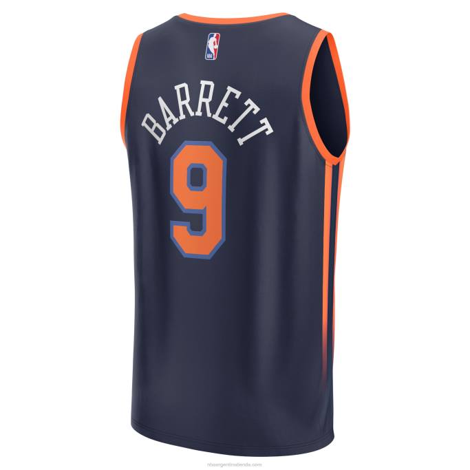 NBA 0F6D535 New York Knicks RJ Barrett Réplica de camiseta azul marino Fast Break