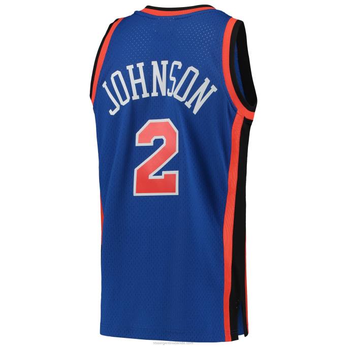 NBA 0F6D5515 new york knicks larry johnson mitchell & ness blue hardwood classics swingman jersey