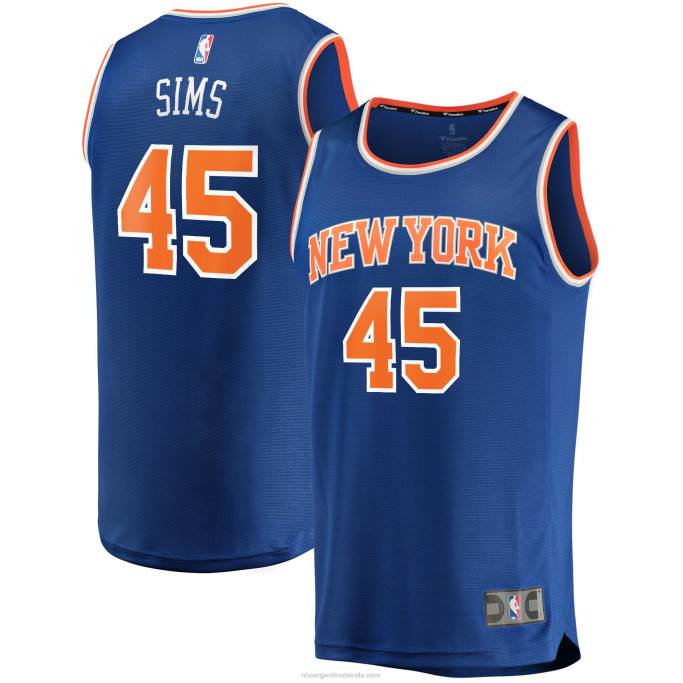 NBA 0F6D5553 camiseta réplica de los new york knicks jericho sims blue fast break