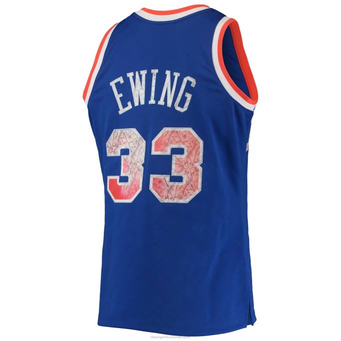 NBA 0F6D6271 new york knicks patrick ewing blue hardwood classics 75 aniversario diamante swingman jersey