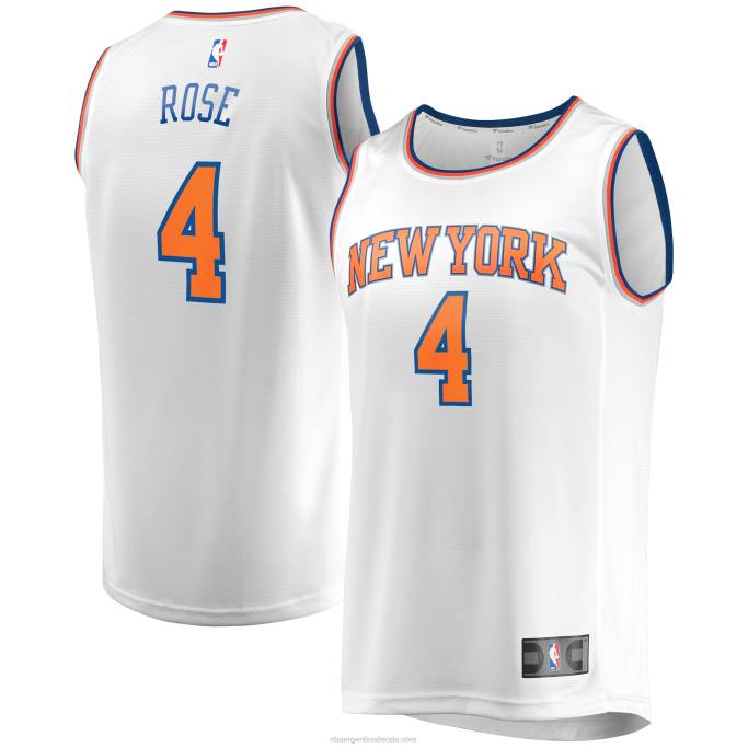 NBA 0F6D683 camiseta réplica de los new york knicks derrick rose blanca fast break