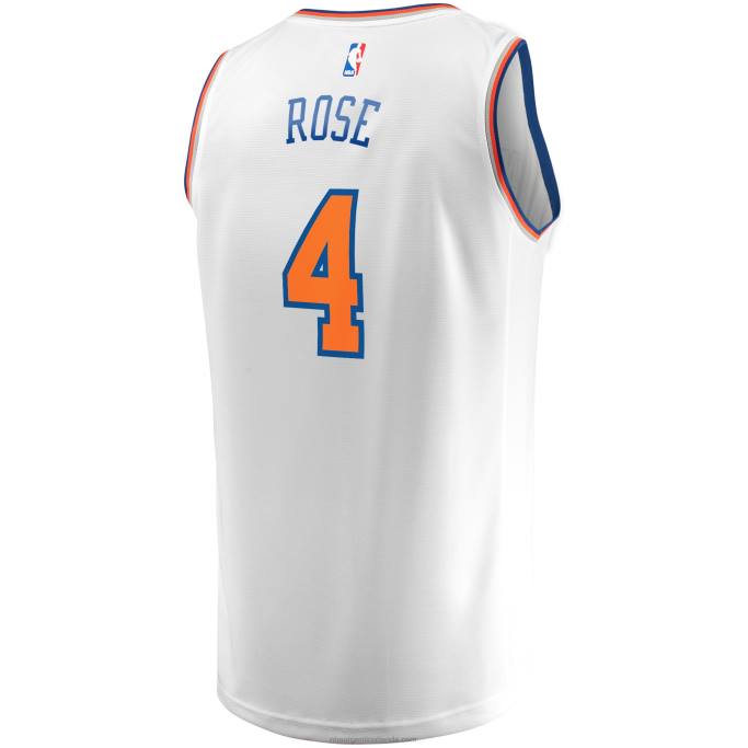 NBA 0F6D683 camiseta réplica de los new york knicks derrick rose blanca fast break