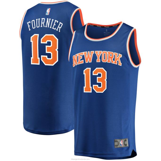 NBA 0F6D7172 New York Knicks evan fournier réplica de camiseta azul de ruptura rápida