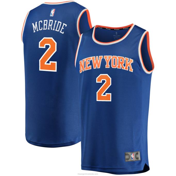 NBA 0F6D8228 camiseta réplica de los new york knicks miles mcbride azul fast break