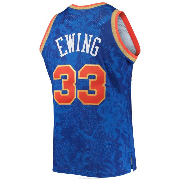 NBA 0F6D827 new york knicks patrick ewing mitchell & ness blue hardwood classics lunar new year swingman jersey