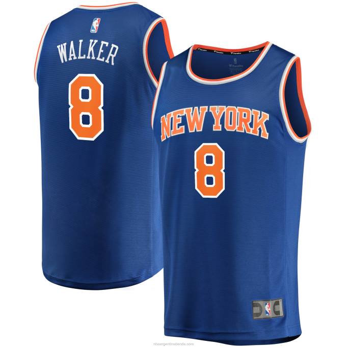 NBA 0F6D8406 camiseta réplica de los new york knicks kemba walker azul fast break