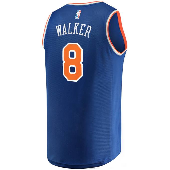 NBA 0F6D8406 camiseta réplica de los new york knicks kemba walker azul fast break