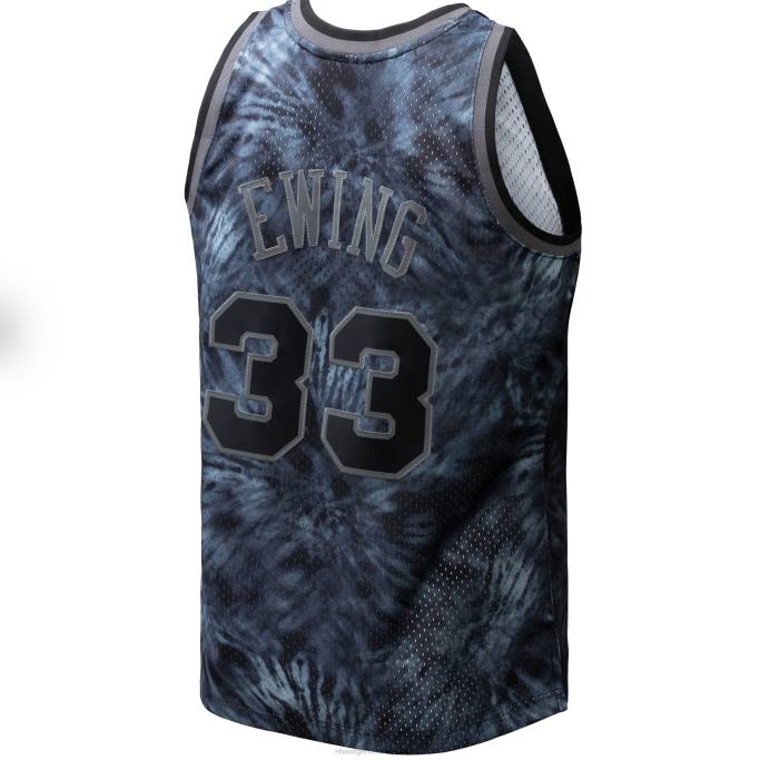 NBA 0F6D8534 camiseta de los new york knicks patrick ewing mitchell & ness black hardwood classics tie-dye swingman