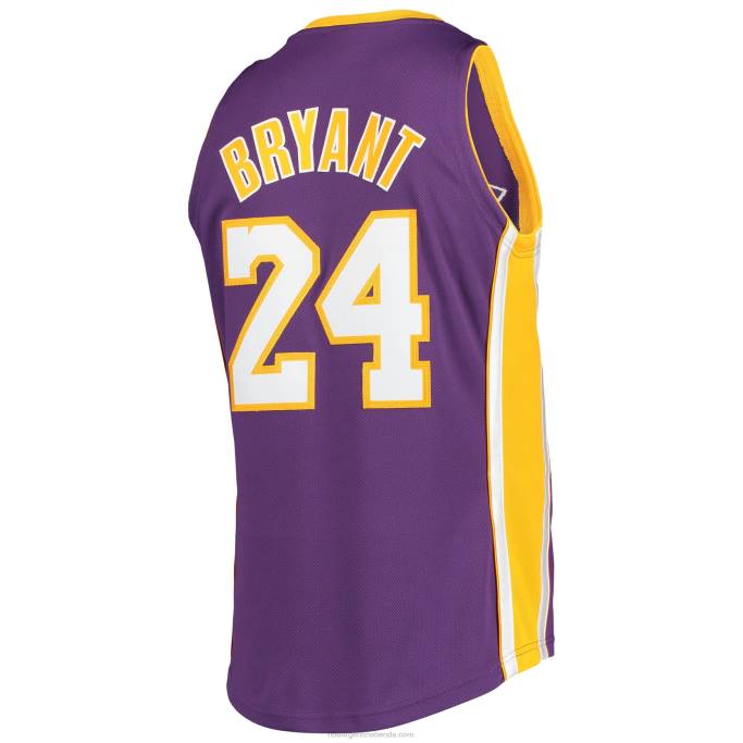 NBA 0F6D1009 los angeles lakers kobe bryant mitchell & ness púrpura hardwood classics 60th temporada auténtico jersey