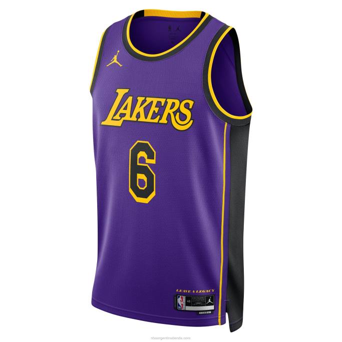 NBA 0F6D10 los angeles lakers lebron james jordan marca púrpura swingman jersey