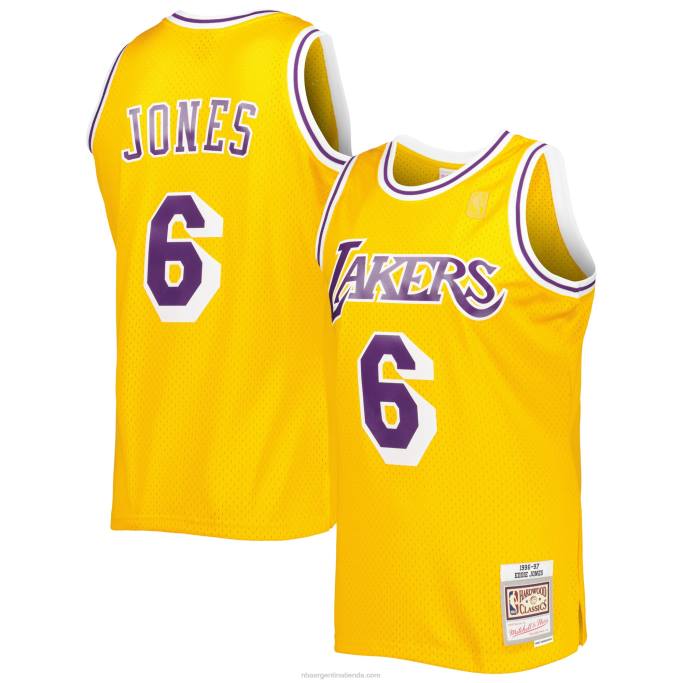 NBA 0F6D1213 mitchell & ness eddie jones oro los angeles lakers hardwood classics swingman jersey