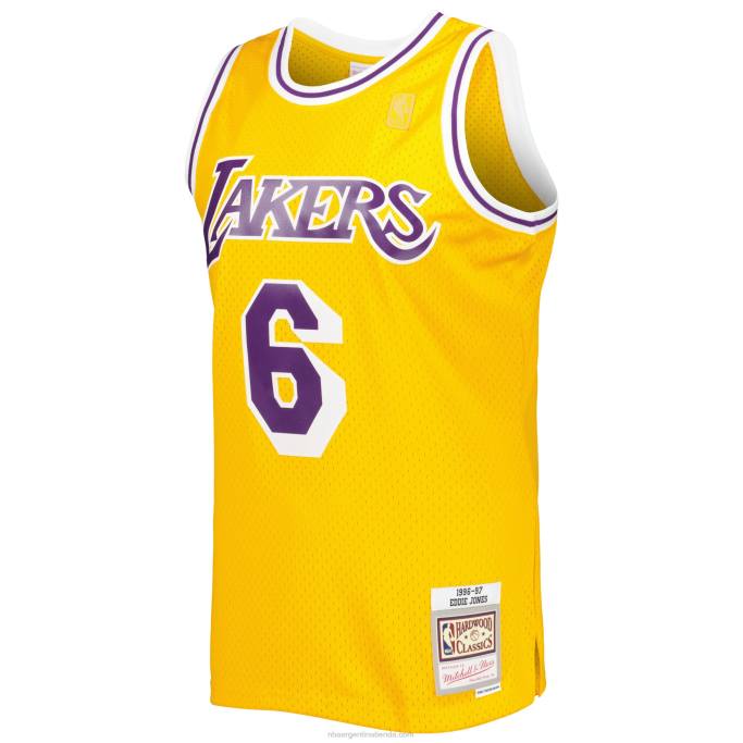 NBA 0F6D1213 mitchell & ness eddie jones oro los angeles lakers hardwood classics swingman jersey