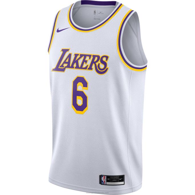 NBA 0F6D1366 Los angeles lakers lebron james nike blanco # 6 swingman jugador camiseta