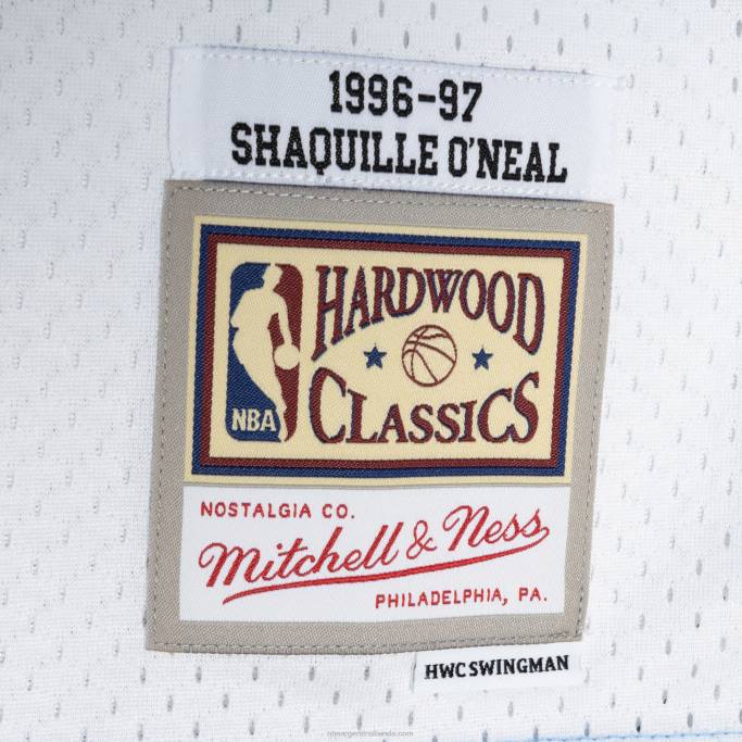 NBA 0F6D150 los angeles lakers shaquille o'neal polvo azul / blanco hardwood classics split swingman jersey