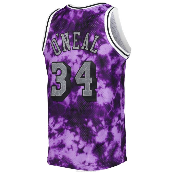 NBA 0F6D1620 los angeles lakers shaquille o'neal mitchell & ness púrpura galaxy swingman jersey
