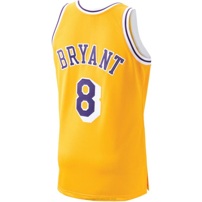 NBA 0F6D1703 los angeles lakers kobe bryant mitchell & ness oro madera dura clásicos auténtico jugador jersey
