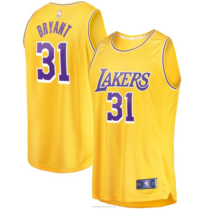 NBA 0F6D1767 Los angeles lakers thomas bryant oro fast break réplica jersey