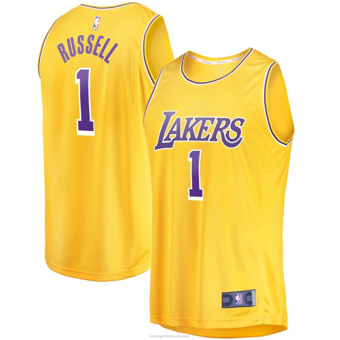NBA 0F6D176 los angeles lakers d'angelo russell oro fast break player jersey