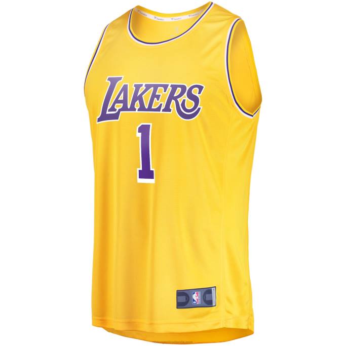 NBA 0F6D176 los angeles lakers d'angelo russell oro fast break player jersey