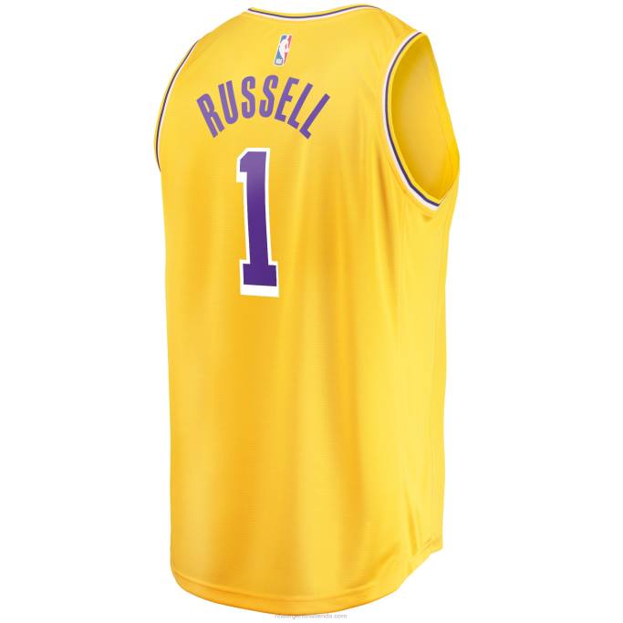 NBA 0F6D176 los angeles lakers d'angelo russell oro fast break player jersey