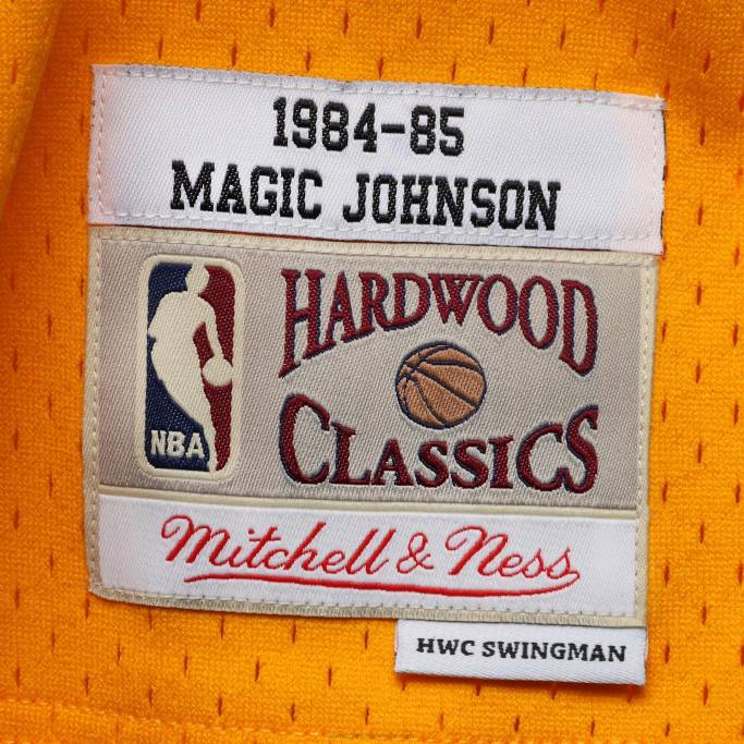 NBA 0F6D190 los angeles lakers magic johnson mitchell & ness gold hardwood classics swingman jersey