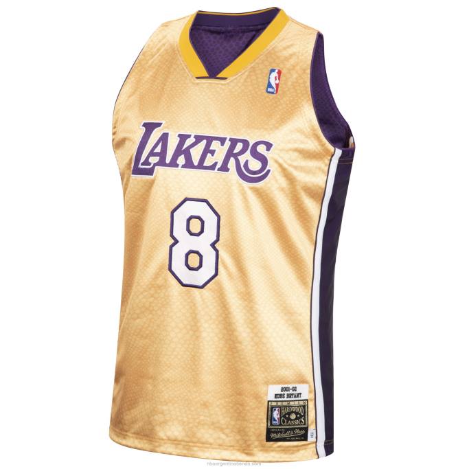 NBA 0F6D1924 Los angeles lakers kobe bryant mitchell & ness jersey auténtico reversible dorado/púrpura