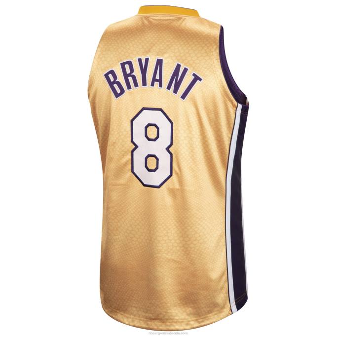 NBA 0F6D1924 Los angeles lakers kobe bryant mitchell & ness jersey auténtico reversible dorado/púrpura