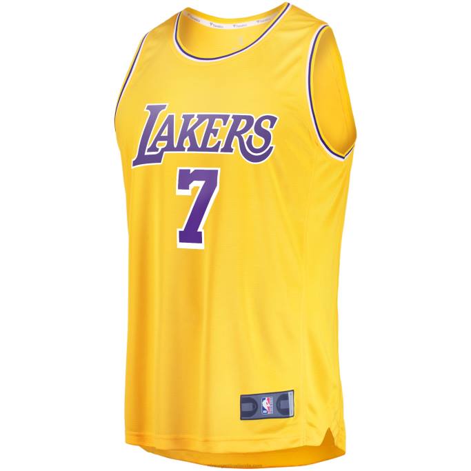 NBA 0F6D2747 los angeles lakers troy brown jr. réplica de camiseta dorada de ruptura rápida