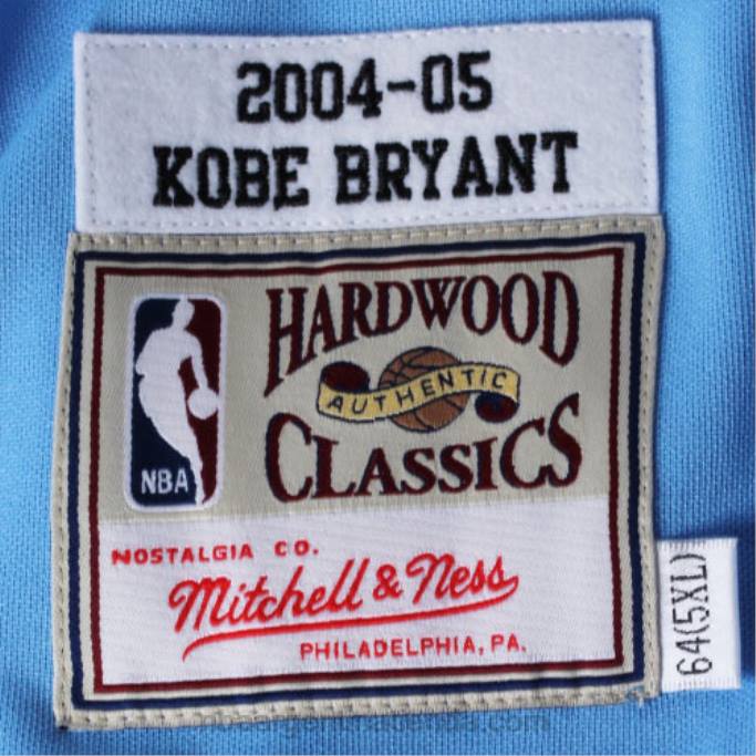 NBA 0F6D2765 Los angeles lakers kobe bryant mitchell & ness camiseta azul claro # 8 auténtico