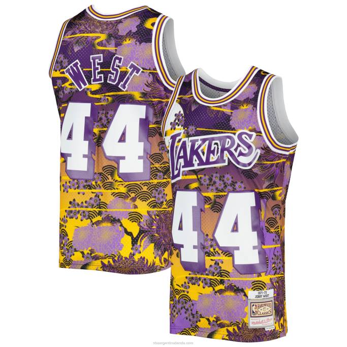 NBA 0F6D2855 los angeles lakers jerry west púrpura hardwood classics año nuevo lunar swingman jersey