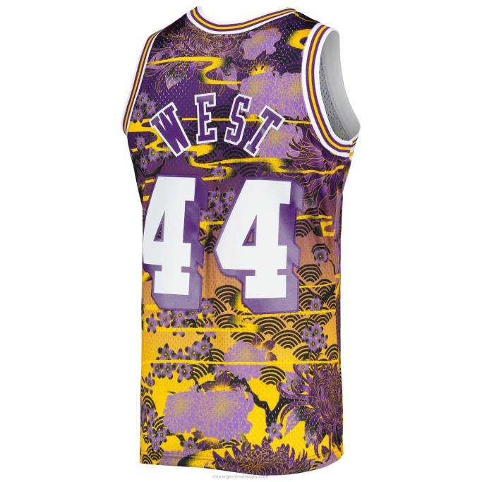 NBA 0F6D2855 los angeles lakers jerry west púrpura hardwood classics año nuevo lunar swingman jersey