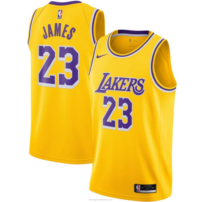 NBA 0F6D28 Los angeles lakers lebron james nike oro swingman camiseta